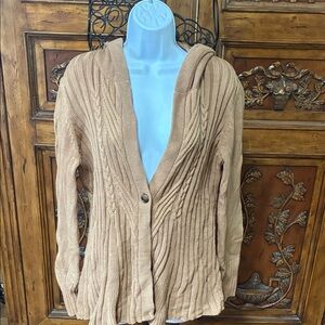 Calvin Klein Jeans Tan Hooded Cardigan Size Large